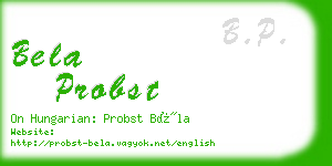 bela probst business card